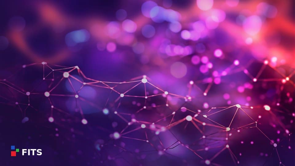Abstract purple data network