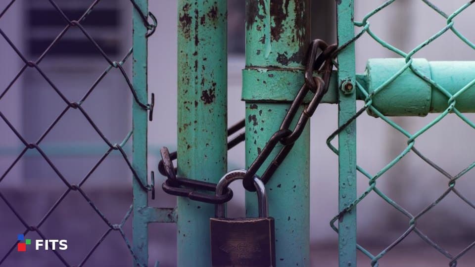 Padlock securing a gate